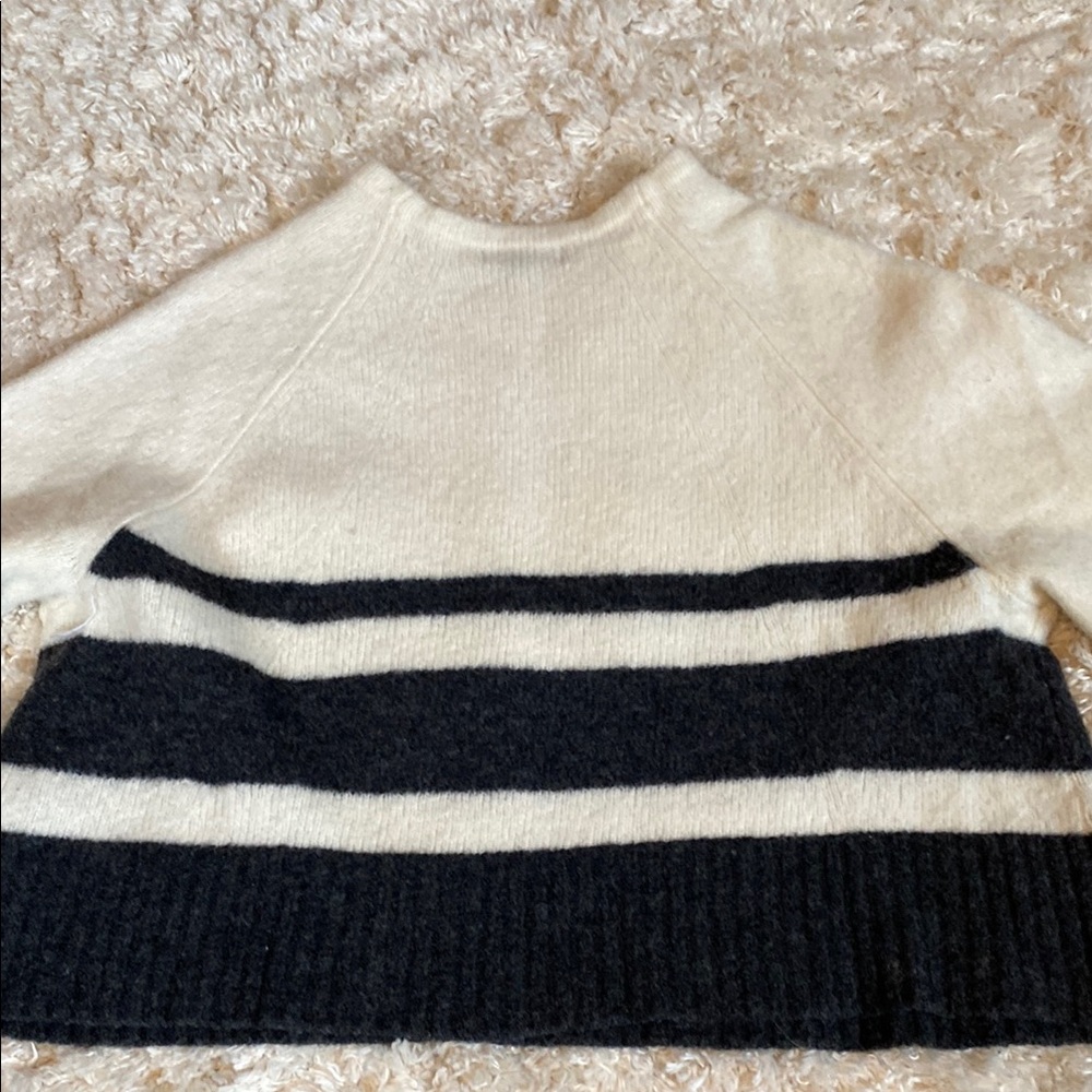 Banana Republic Cream and Dark Gray Crew Neck Sweater with Color-Blocked Design - Picture 7 of 7